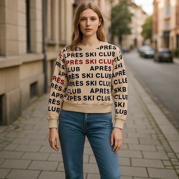 Apres-Ski Club by Chemistry Logo Crew Neck Sweatshirt NWT - Picture 11 of 11